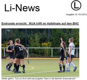 Li-News 10: WJA erreicht die Berliner Endrunde!