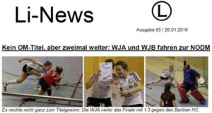 Li-News 65: WJA und WJB fahren zur Nord-Ostdeutschen!